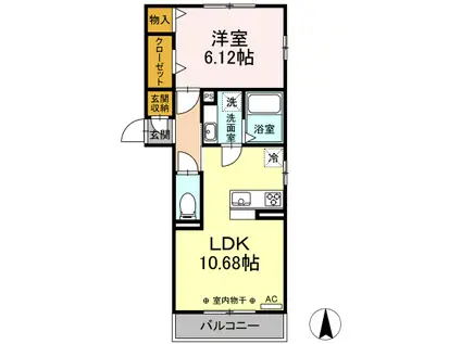 グランヴィア加納徳川(1LDK/2階)の間取り写真