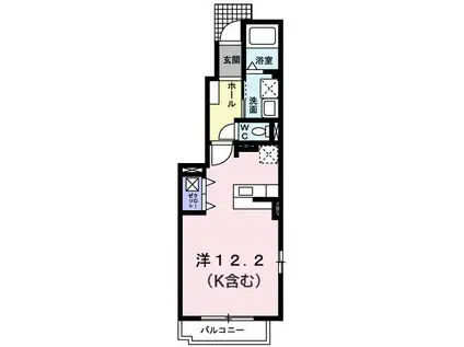 ラ ポルト ドゥ ドゥマン III(ワンルーム/1階)の間取り写真