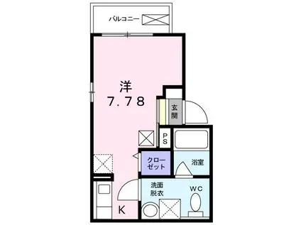 メゾンくるみ(ワンルーム/1階)の間取り写真