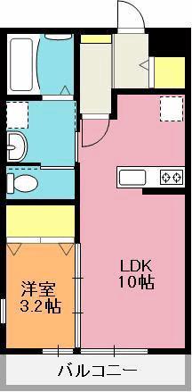 ベルヴィルエム(1LDK/3階)の間取り写真