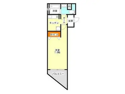 GRECALE 天王寺(1K/5階)の間取り写真