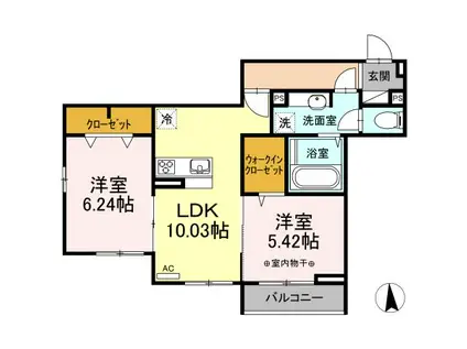 シーガル(2LDK/2階)の間取り写真