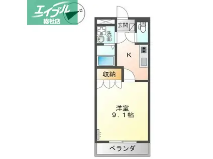 リバティー(1K/1階)の間取り写真