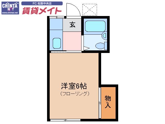 HHさわやかハイツ(1K/2階)の間取り写真