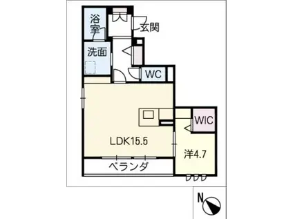 グランデュールMS(1LDK/4階)の間取り写真