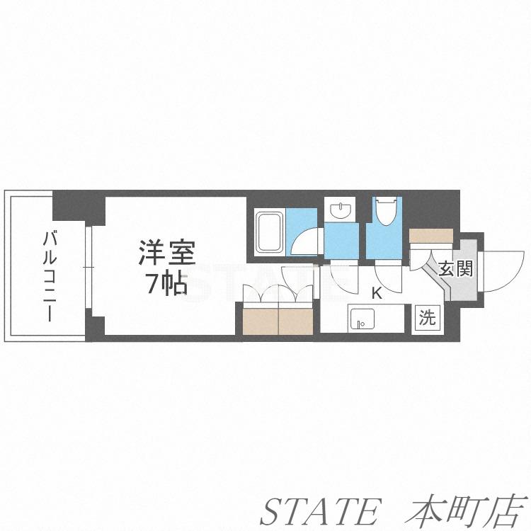 ルネフラッツ谷町四丁目(1K/3階)の間取り写真