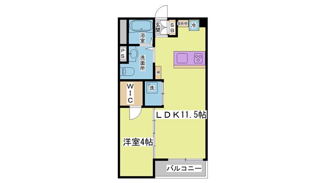 WHITE VILLA II(1LDK/1階)の間取り写真