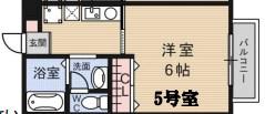 メゾンソレイユ岡町(1K/1階)の間取り写真