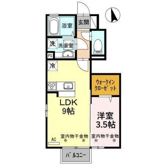 メゾンT&K(1LDK/1階)の間取り写真