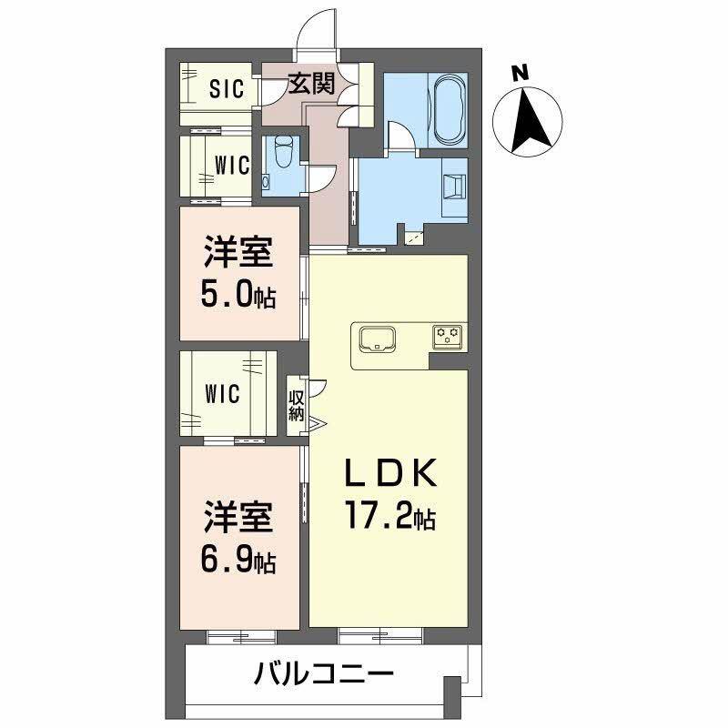 メゾン ド コリーヌ(2LDK/2階)の間取り写真