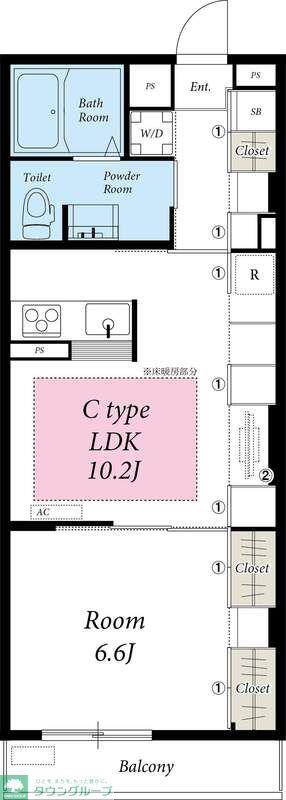 リブリ・ジェロ(1LDK/3階)の間取り写真
