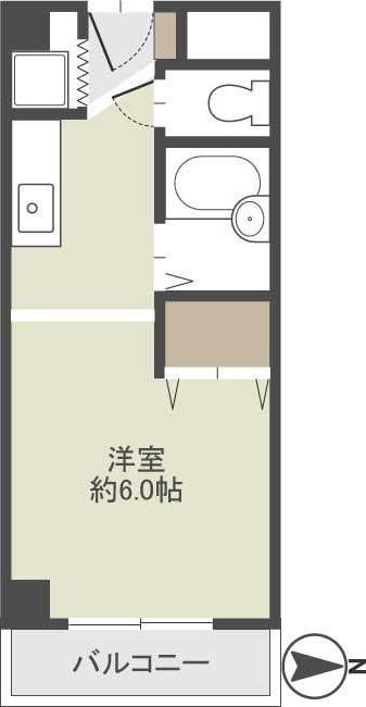 メルクマールK(1K/2階)の間取り写真