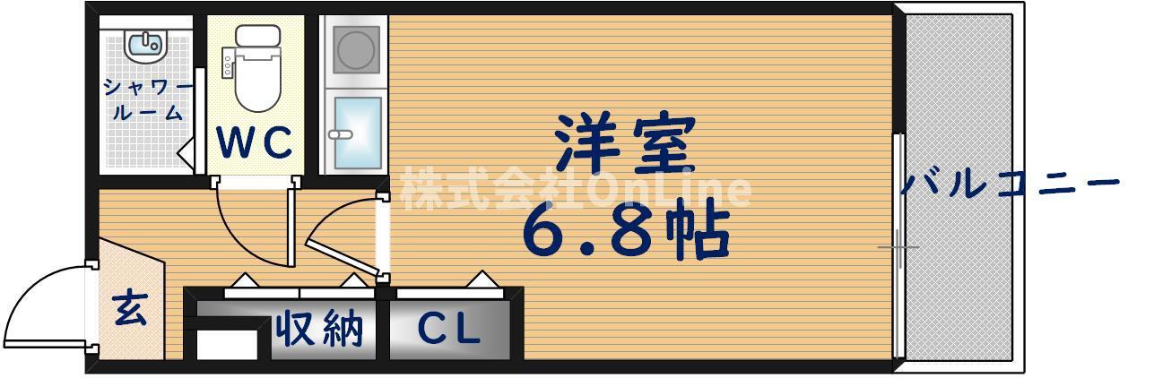 HESTA近大前(ワンルーム/3階)の間取り写真