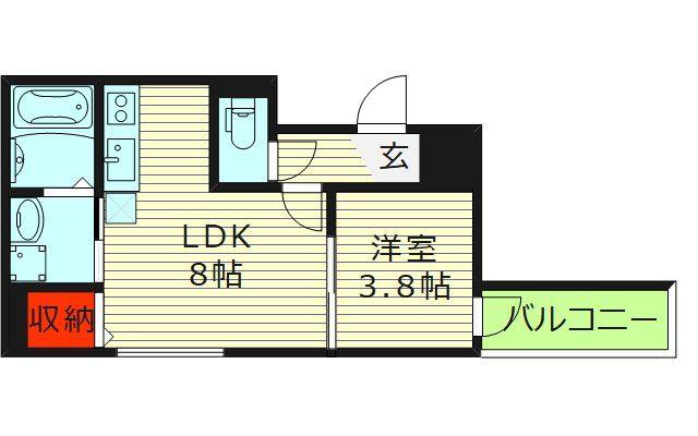 サフィールロジェ大阪城公園(1LDK/3階)の間取り写真