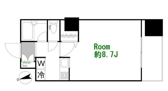 ランドステージ北千住ジョイフロント(1K/2階)の間取り写真