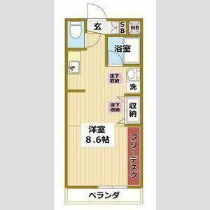 ルネス・シーピーアール(ワンルーム/1階)の間取り写真