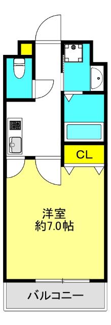セレブコート玉造(1K/3階)の間取り写真