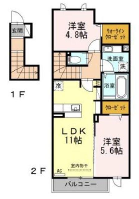 イルフトゥーロ(2LDK/2階)の間取り写真