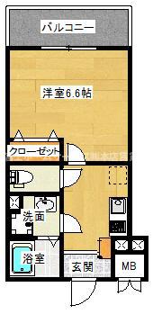 EXハイツアビコ(1K/3階)の間取り写真