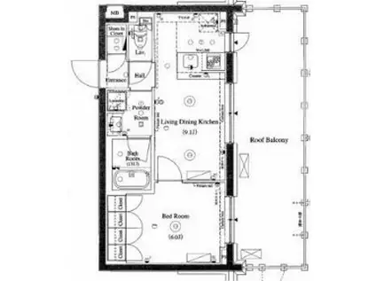 AXAS南蒲田アジールコート(1LDK/4階)の間取り写真