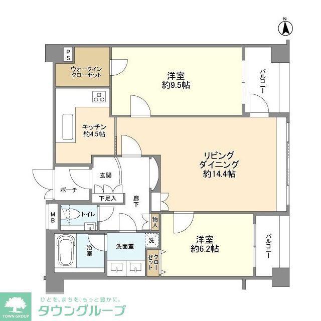 パレスサイド三番町(2LDK/3階)の間取り写真