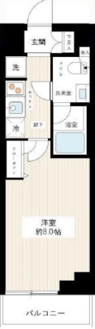 HYS CRECER 清澄白河(1K/7階)の間取り写真