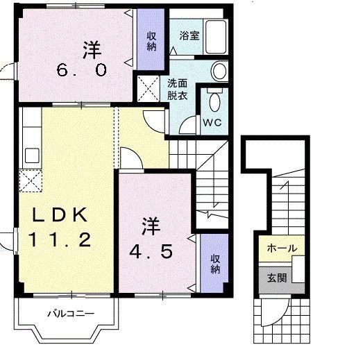 センチュリーI(2LDK/2階)の間取り写真