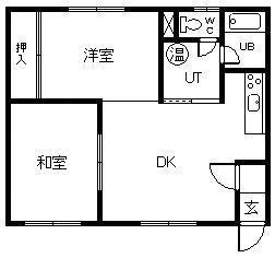 すずらんハイツ(2DK/2階)の間取り写真