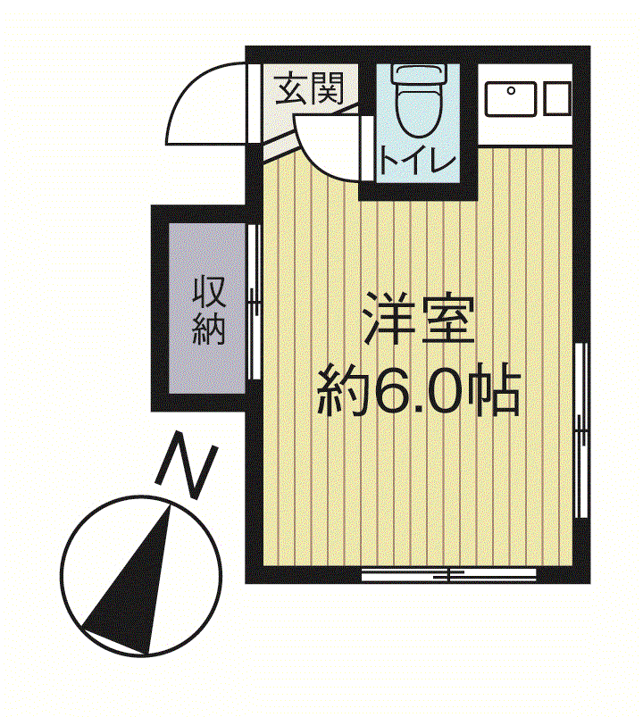 上利ビル(ワンルーム/4階)の間取り写真