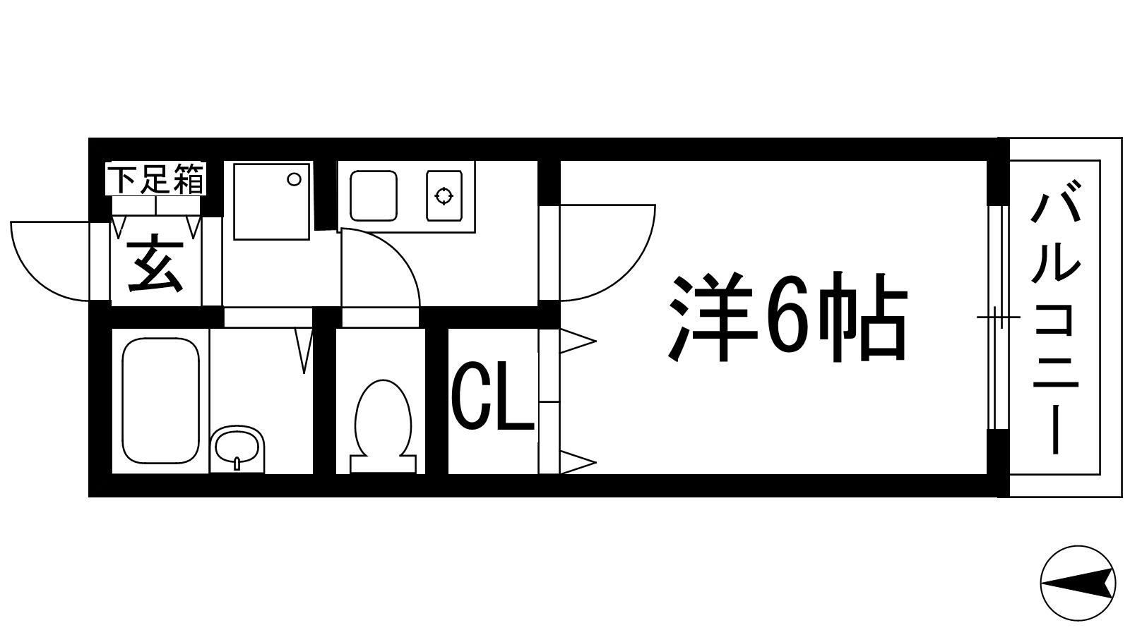 アムール花屋敷(1K/2階)の間取り写真