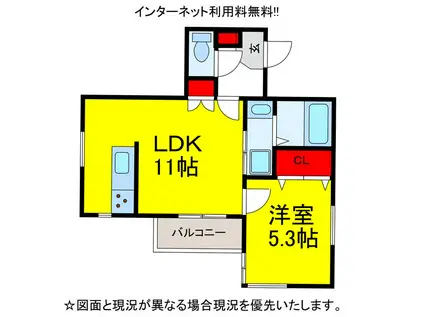 COCOBASE(1LDK/2階)の間取り写真