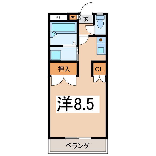 アパートメントSY(ワンルーム/2階)の間取り写真