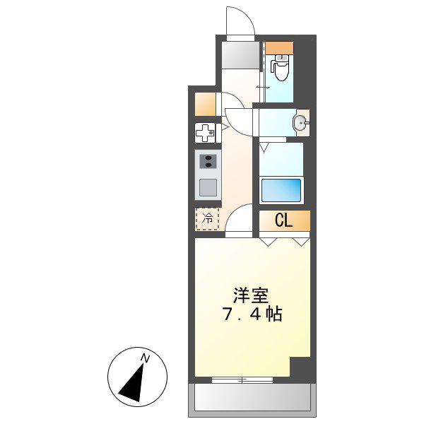 S-RESIDENCE葵II(1K/3階)の間取り写真