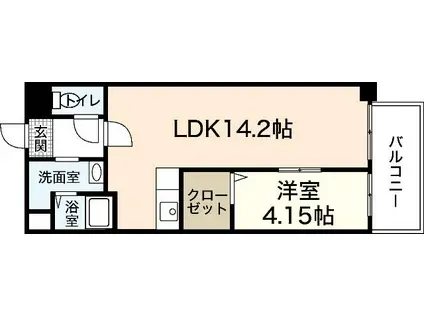 タウン五日市(1LDK/2階)の間取り写真