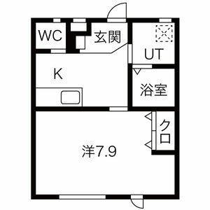MAISON GLAD(1K/1階)の間取り写真