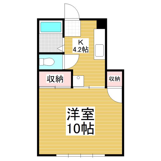 アンサンブル榑木B(1K/1階)の間取り写真