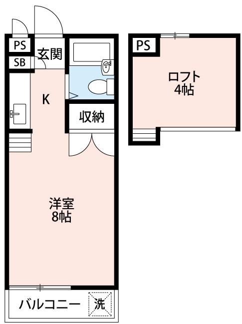 メゾンクレール(ワンルーム/2階)の間取り写真
