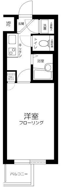 ルーブル中馬込壱番館(1K/3階)の間取り写真