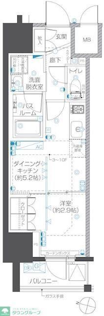 ZOOM本郷(1DK/6階)の間取り写真