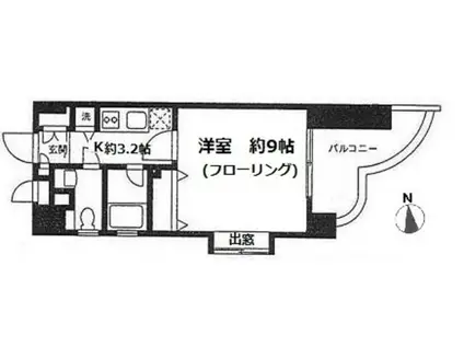 キャッスルJK(1K/6階)の間取り写真