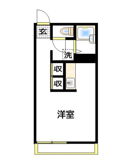 ヴィラ萩山 B(ワンルーム/2階)の間取り写真