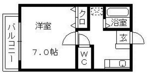 リブレア南福岡(1K/2階)の間取り写真