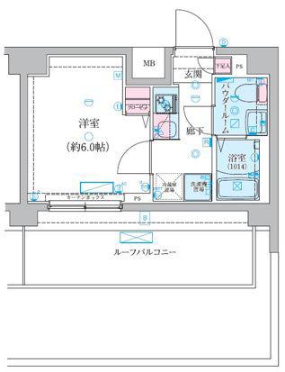 GENOVIA堀切菖蒲園(1K/6階)の間取り写真