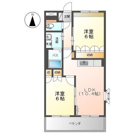 ラピュタ(2LDK/3階)の間取り写真
