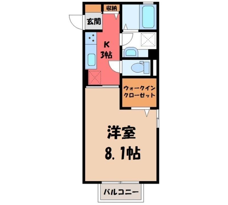 オリビア(1K/2階)の間取り写真