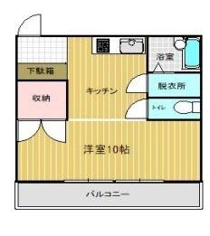 ルイーズ101(ワンルーム/2階)の間取り写真