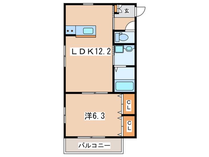 フォレスト・S(1LDK/1階)の間取り写真
