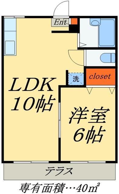フォーブル道A棟(1LDK/1階)の間取り写真