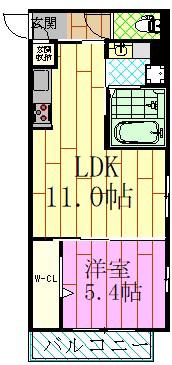 スプライトレジデンス富士見(1LDK/3階)の間取り写真