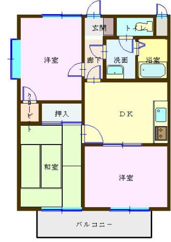 メゾンドイセ(3DK/2階)の間取り写真